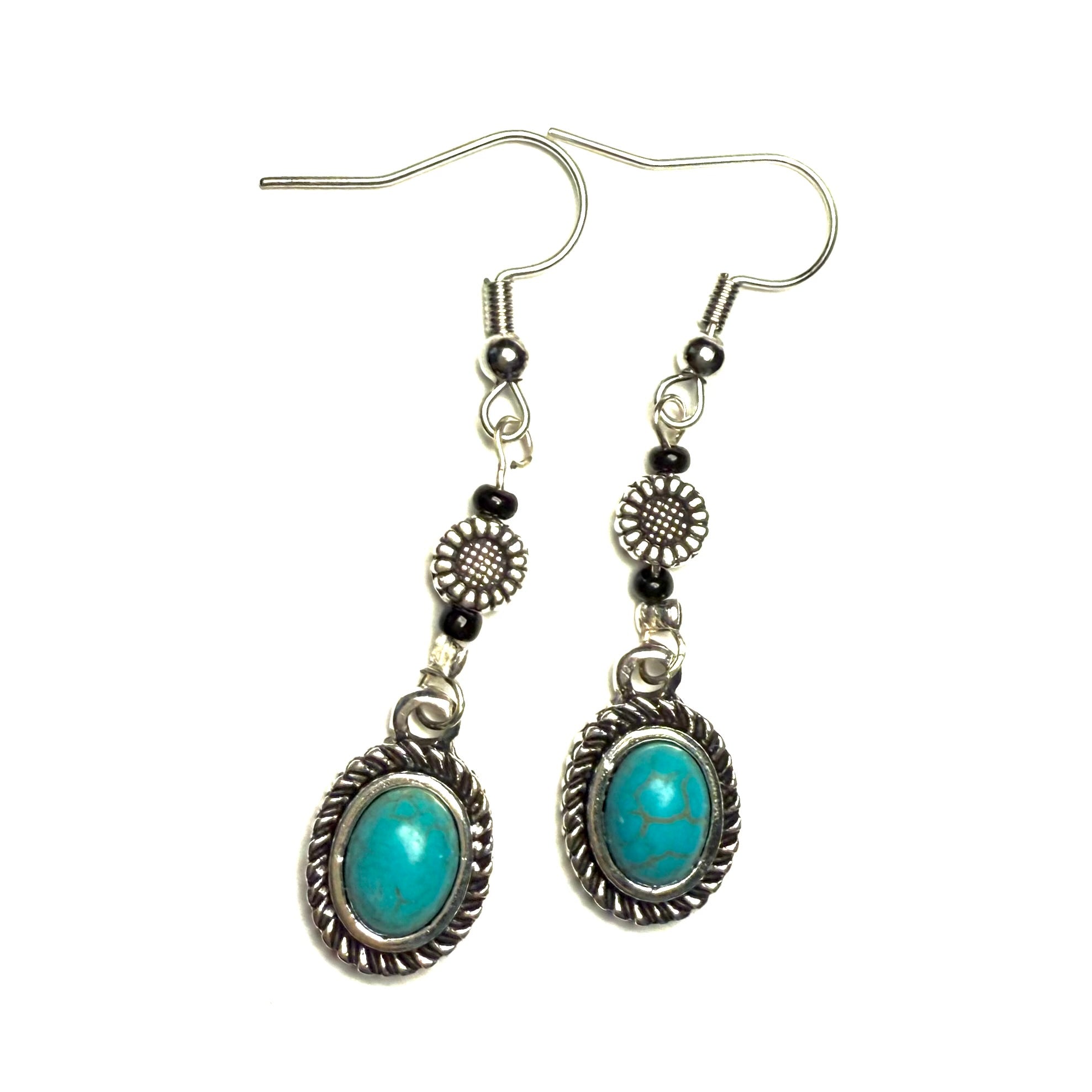 Turquoise flower dangles
